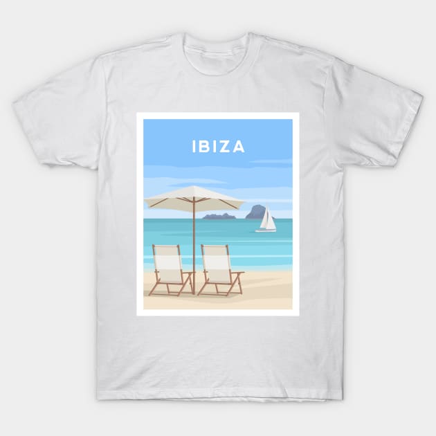 Ibiza, Balearic Islands, Spain T-Shirt by typelab